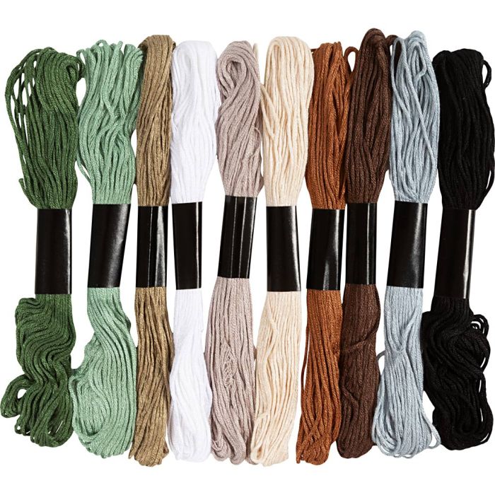 Hilo de Bordado, grosor 1 mm, Colores naturales, 10x8 m/ 1 paquete