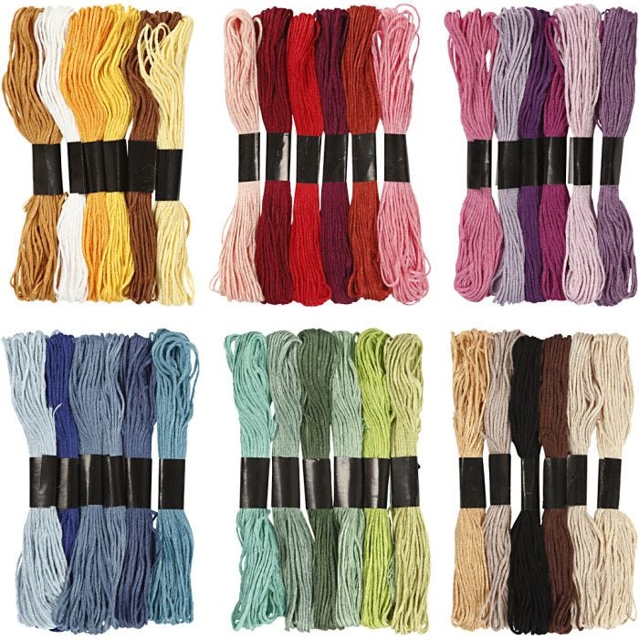 Hilo de Bordado, grosor 1 mm, 252 fajo/ 1 paquete