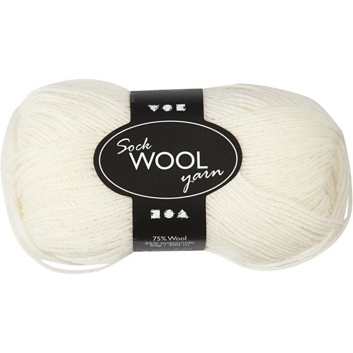 Lana para Tejer, L. 200 M, blanquecino, 50 gr/ 1 bola