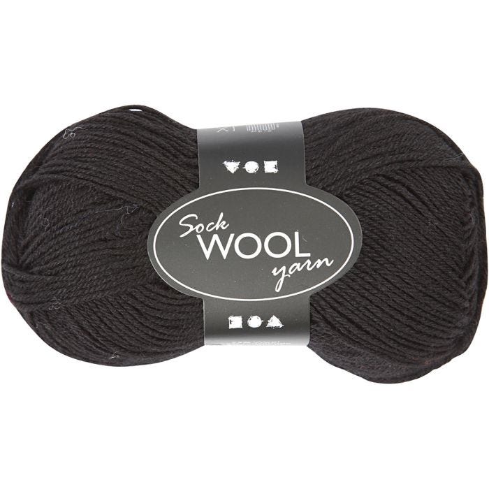 Lana para Tejer, L. 200 M, negro, 50 gr/ 1 bola