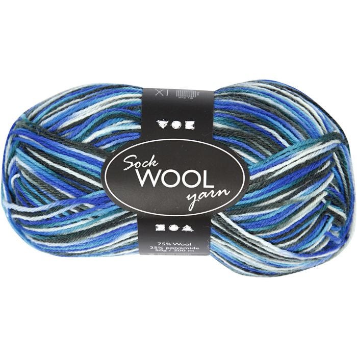 Lana para Tejer, L. 200 M, azul/turco harmonía, 50 gr/ 1 bola