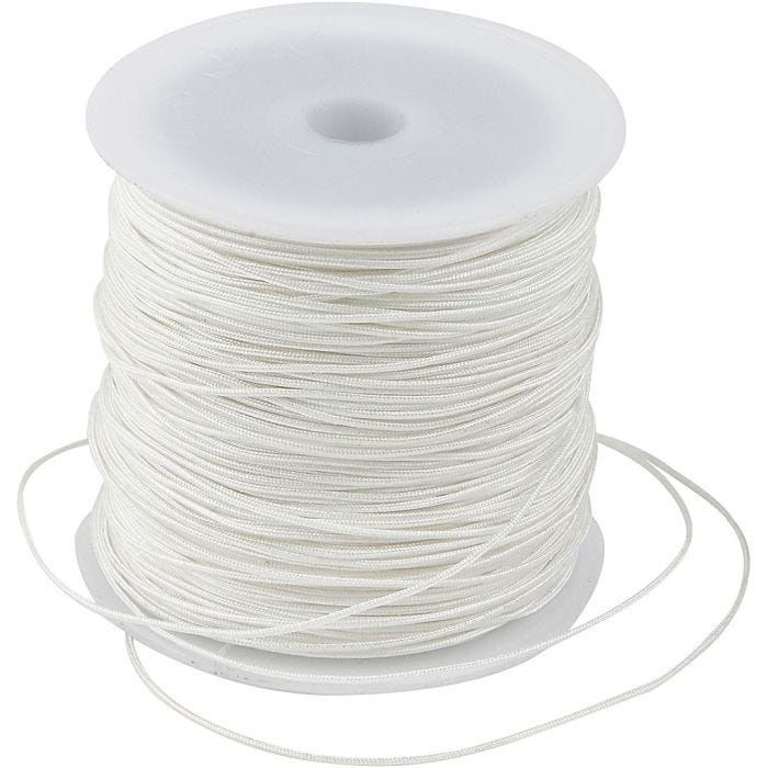 Cuerda Poliéster, grosor 0,8 mm, blanco, 50 m/ 1 rollo