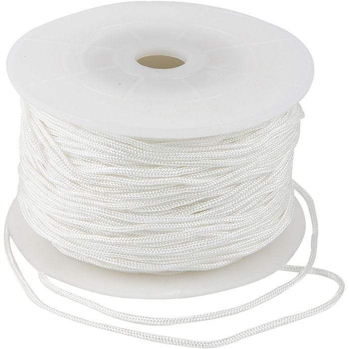Cuerda Poliéster, grosor 1,8 mm, blanco, 50 m/ 1 rollo