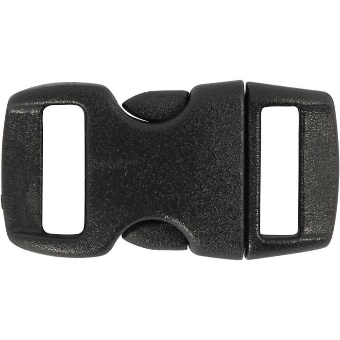 Cierre click, L. 29 mm, A: 15 mm, medida agujero 3x11 mm, negro, 4 ud/ 1 paquete