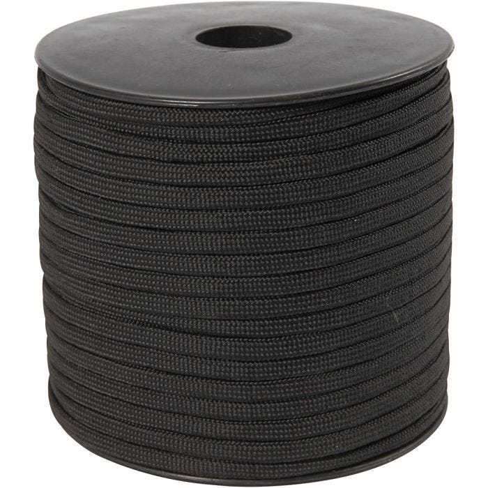 Cuerda de Nylon, A: 5 mm, negro, 50 m/ 1 rollo