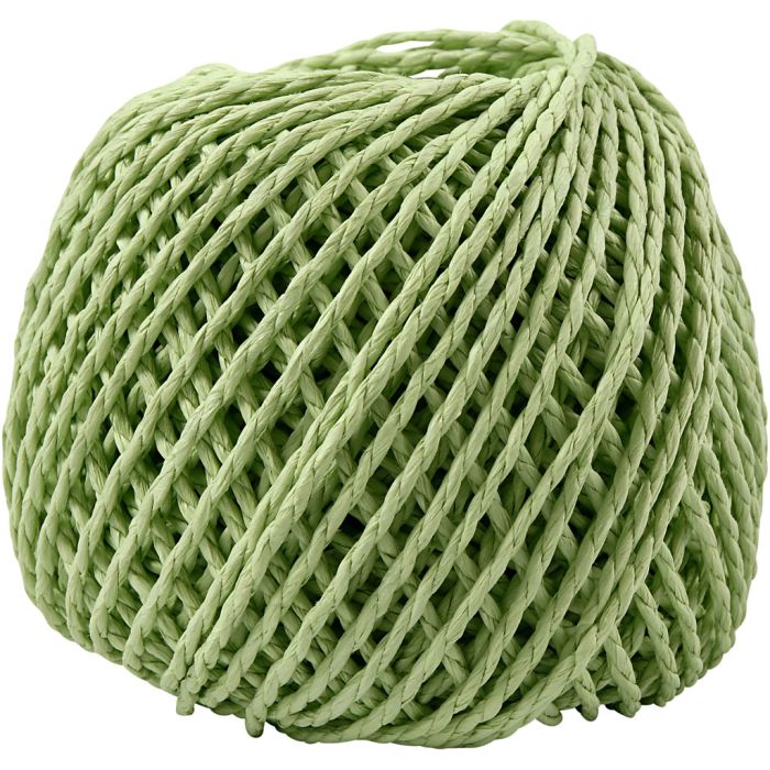 Hilo de Papel, grosor 2,5-3 mm, verde claro, 150 gr, 40 m/ 1 bola