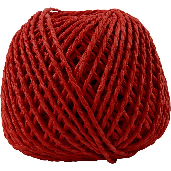 Hilo de Papel, grosor 2,5-3 mm, rojo, 150 gr, 40 m/ 1 bola