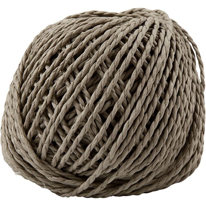Hilo de Papel, grosor 2,5-3 mm, marrón claro, 150 gr, 40 m/ 1 bola