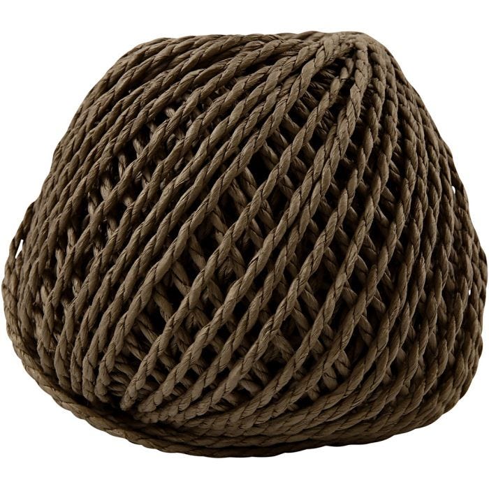 Hilo de papel, grosor 2,5-3 mm, marrón oscuro, 150 gr, 40 m/ 1 bola