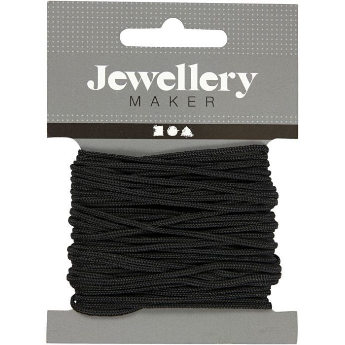 Cuerda de Nylon, grosor 2 mm, negro, 8 m/ 1 rollo