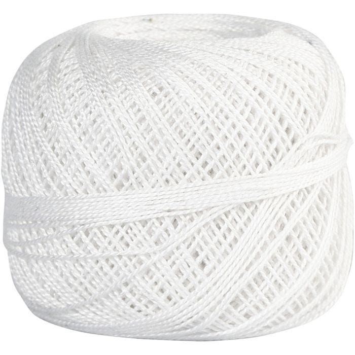 Hilo de Algodón Mercerizado, blanco, 20 gr/ 1 bola