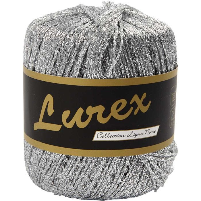 Hilo Lurex, L. 160 M, plata, 25 gr/ 1 bola
