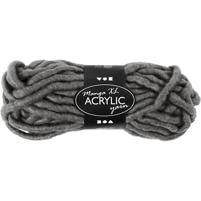 Hilo Grueso de Acrílico, 17 M, manga, gris, 200gr/ 1 bola