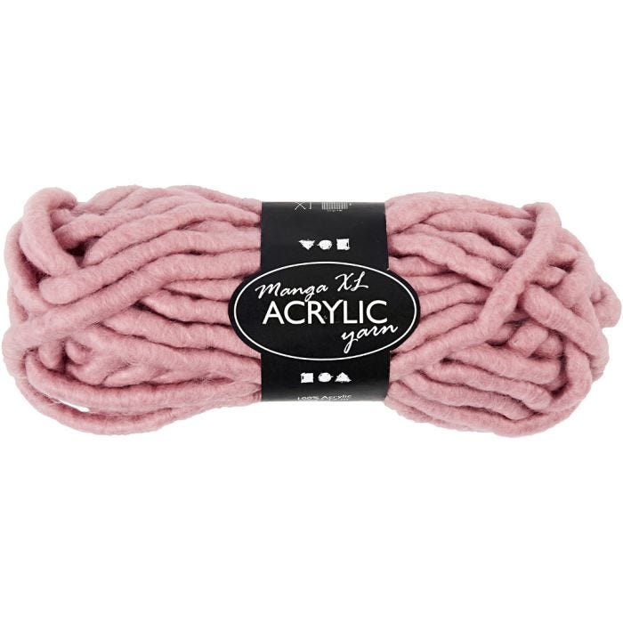 Hilo Grueso de Acrílico, 17 M, manga, rosado, 200gr/ 1 bola