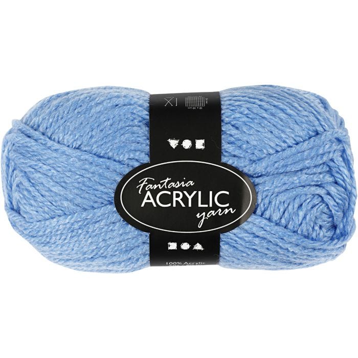 Fantasia lana acrílica, 80 M, azul, 50gr/ 1 bola