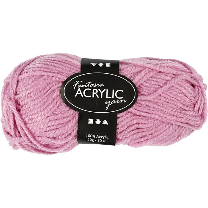 Fantasia lana acrílica, L. 80 M, rosado, 50 gr/ 1 bola