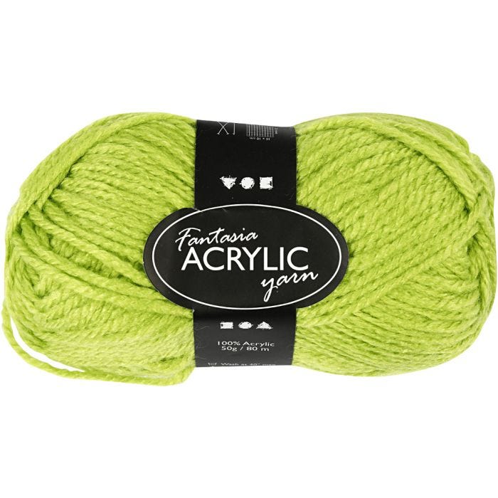 Fantasia lana acrílica, L. 80 M, verde claro, 50gr/ 1 bola