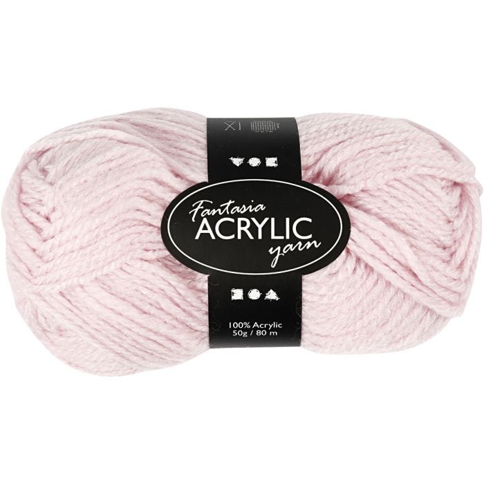 Fantasia lana acrílica, L. 80 M, rojo claro, 50 gr/ 1 bola