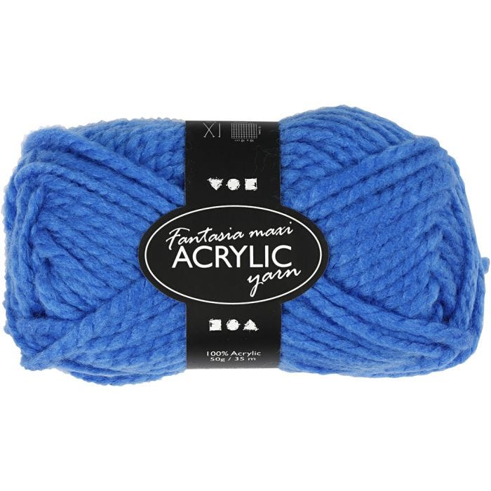 Fantasia lana acrílica, L. 35 M, Maxi, azul, 50gr/ 1 bola