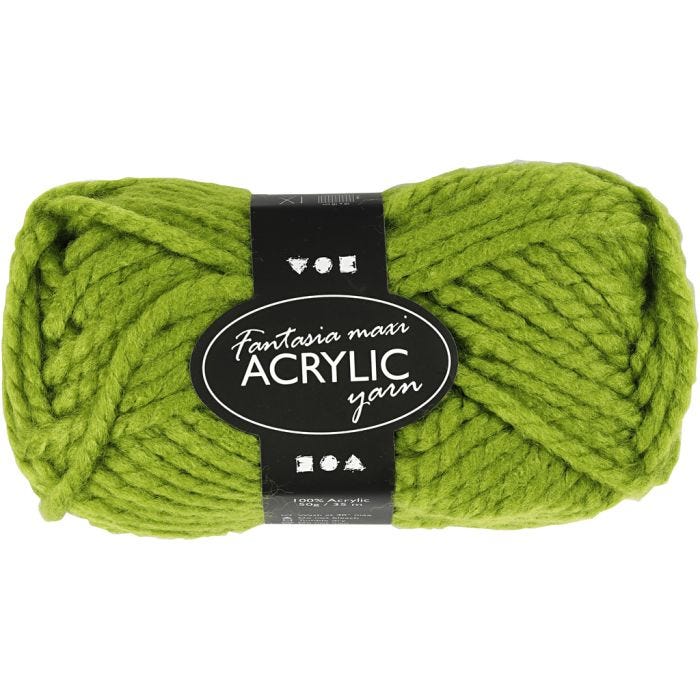 Fantasia lana acrílica, L. 35 M, Maxi, verde, 50gr/ 1 bola