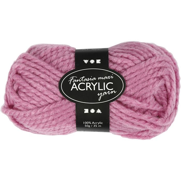 Fantasia Lana Acrílica, L. 35 M, Maxi, rosado, 50 gr/ 1 bola