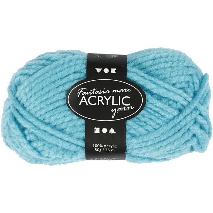 Fantasia Lana Acrílica, L. 35 M, Maxi, turquesa, 50 gr/ 1 bola
