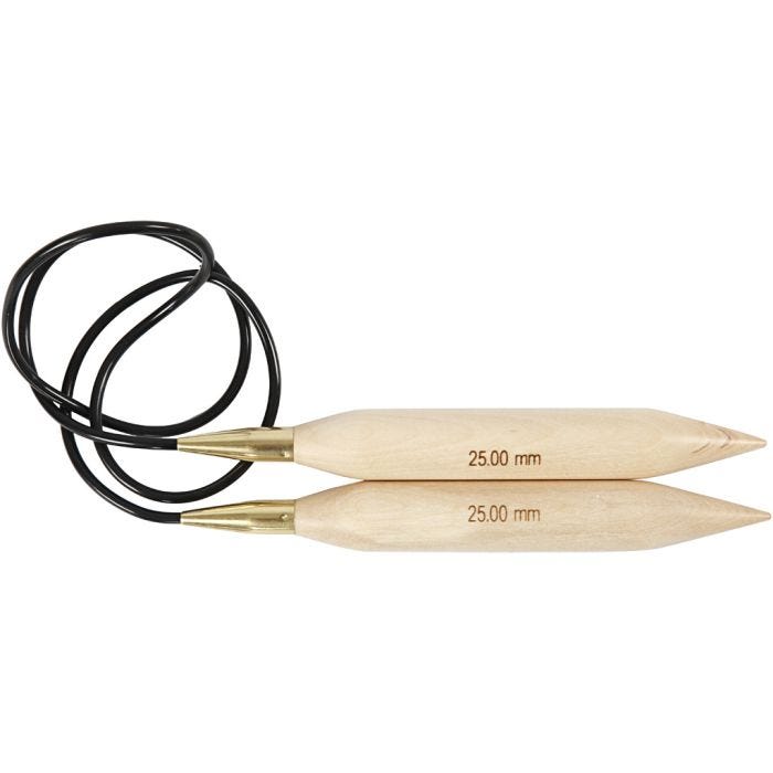 Aguja circular para tejer, 150 cm, 25 mm, 1 ud