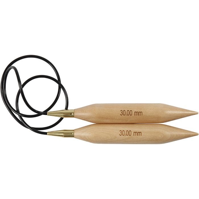 Aguja circular para tejer, L. 150 cm, medidas 30 mm, 1 ud