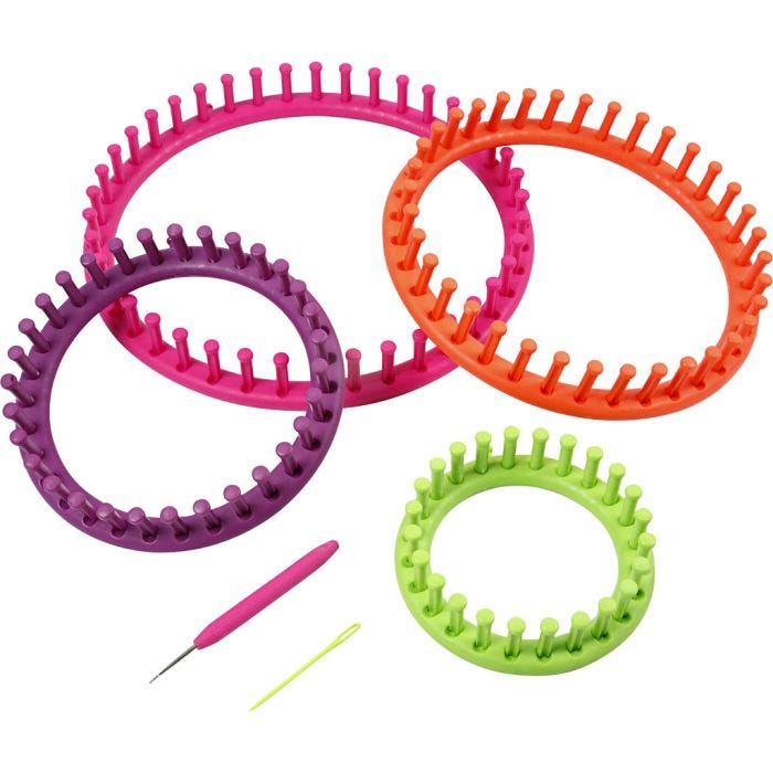 Telar circular, dia 12-17-22-27 cm, 1 set