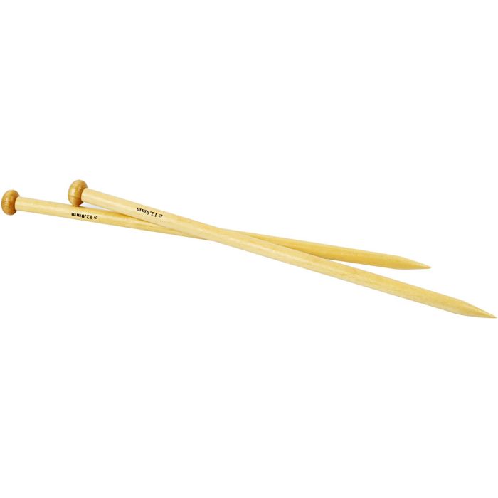 Agujas de tejer , 35 cm, 12 mm, 1 par