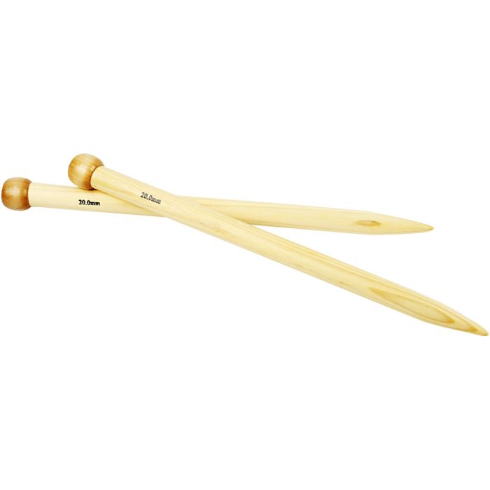 Agujas de tejer , 35 cm, 20 mm, 1 par