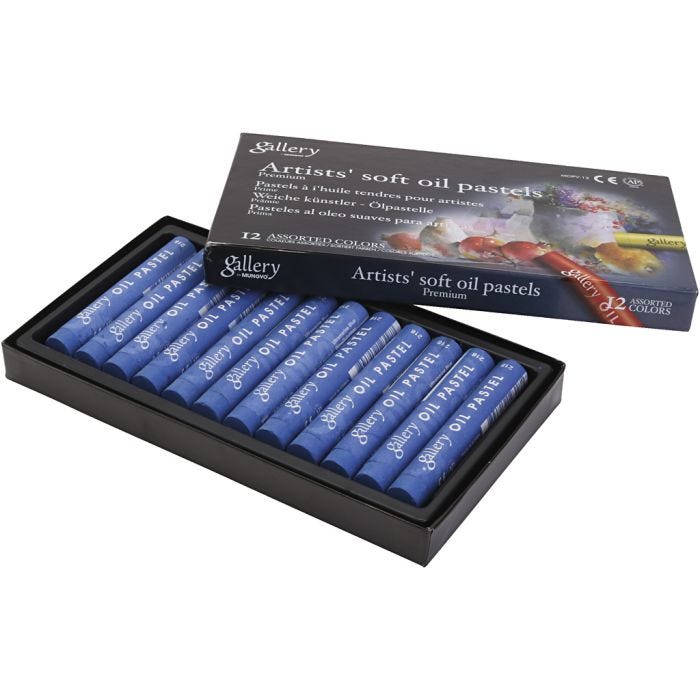 Pasteles al óleo, L. 7 cm, dia 11 mm, grosor 11 mm, ultramarino, 12 ud/ 1 paquete