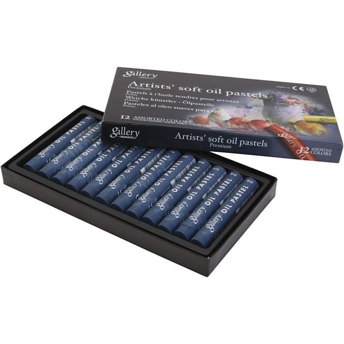 Pasteles al óleo, L. 7 cm, dia 11 mm, grosor 11 mm, azul de prusia (447), 12 ud/ 1 paquete