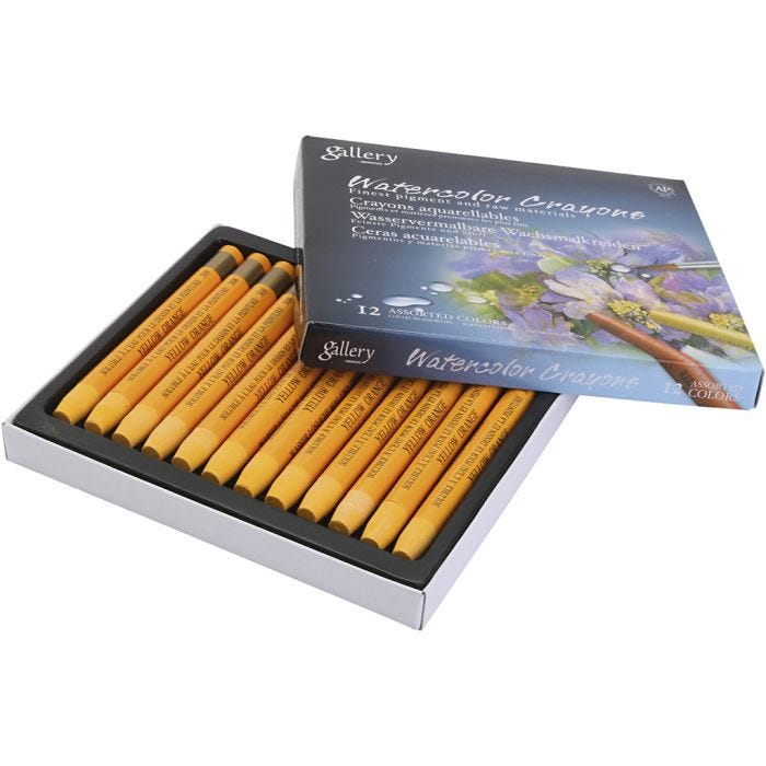 Crayones de acuarela, naranja, 12 ud/ 1 paquete