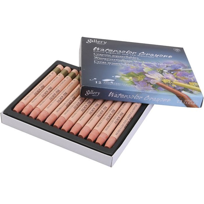 Crayones de acuarela, salmón, 12 ud/ 1 paquete