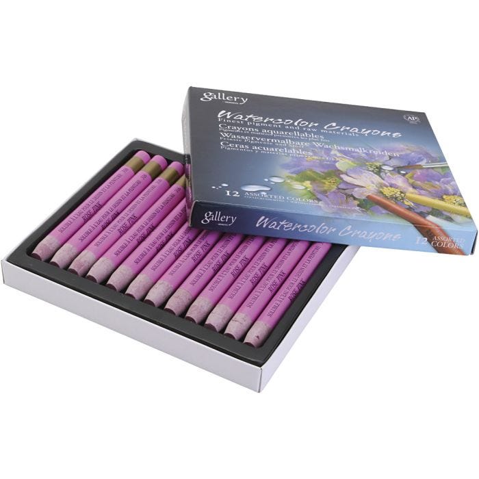 Crayones de acuarela, rosa, 12 ud/ 1 paquete