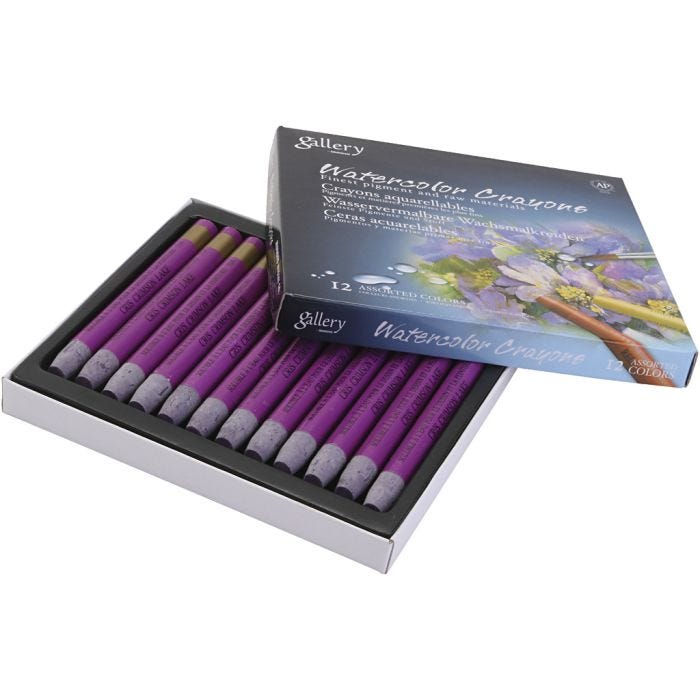 Crayones de acuarela, rojo / violeta, 12 ud/ 1 paquete