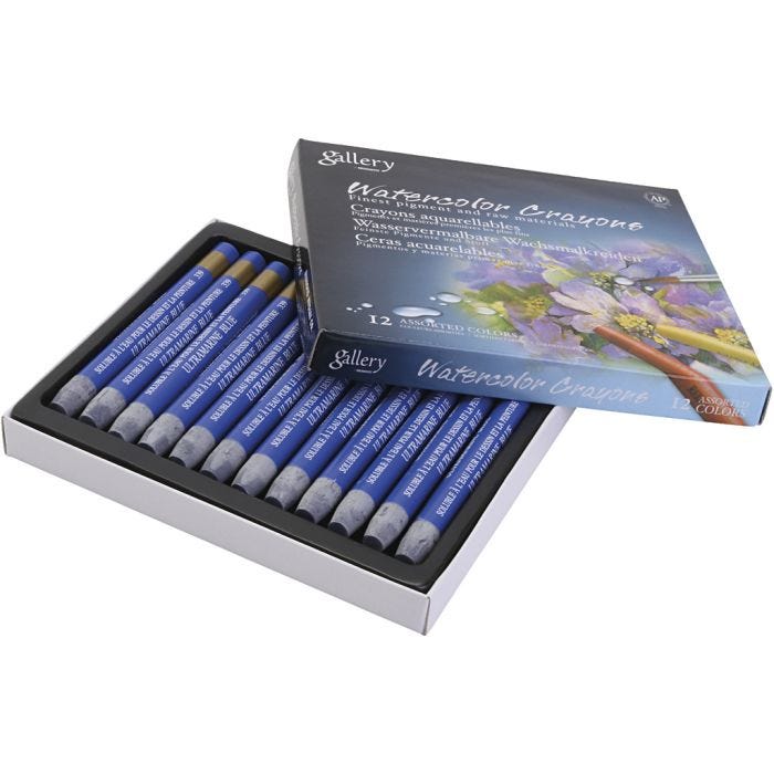 Crayones de acuarela, ultramarino, 12 ud/ 1 paquete