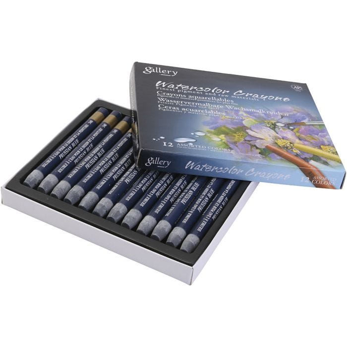 Crayones de acuarela, prussian blue (159), 12 ud/ 1 paquete