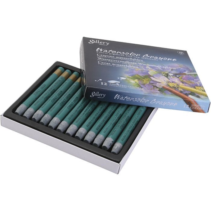Crayones de acuarela, gasolina, 12 ud/ 1 paquete