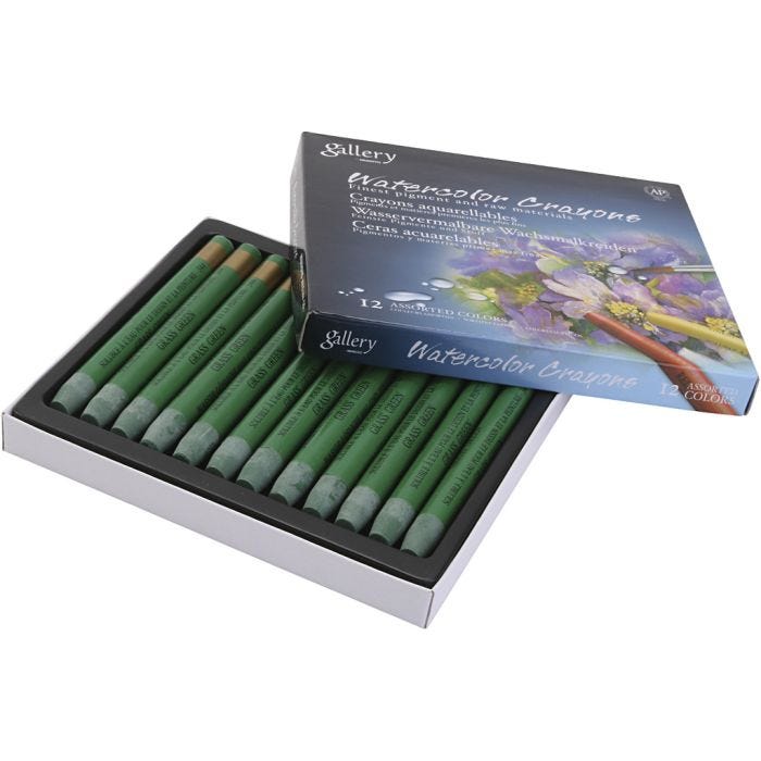 Crayones de acuarela, verde prado, 12 ud/ 1 paquete
