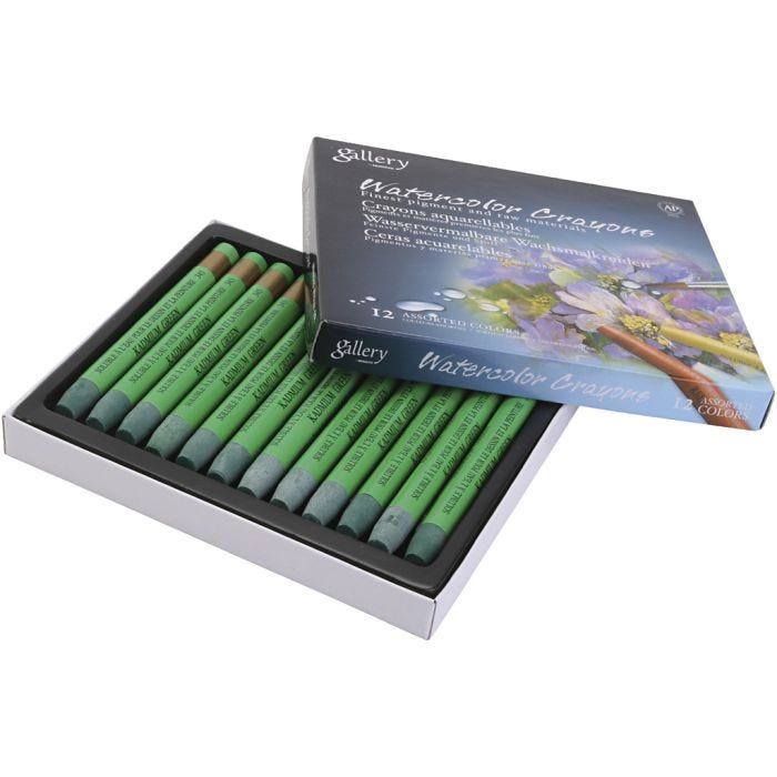Crayones de acuarela, verde cadmio (345), 12 ud/ 1 paquete