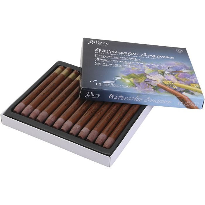 Crayones de acuarela, marrón, 12 ud/ 1 paquete