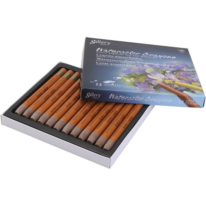 Crayones de acuarela, ocre oscuro, 12 ud/ 1 paquete