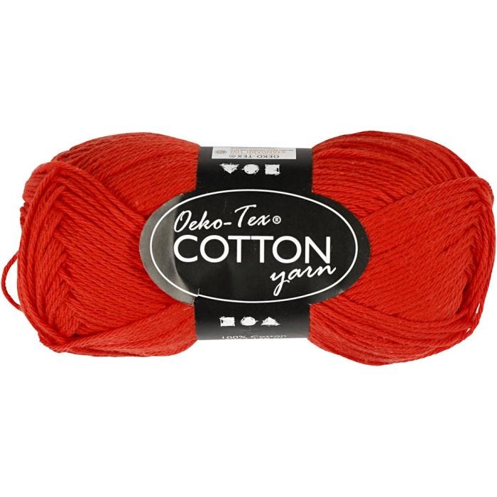 Hilo de algodón, medida 8/4, L. 170 M, rojo, 50 gr/ 1 bola