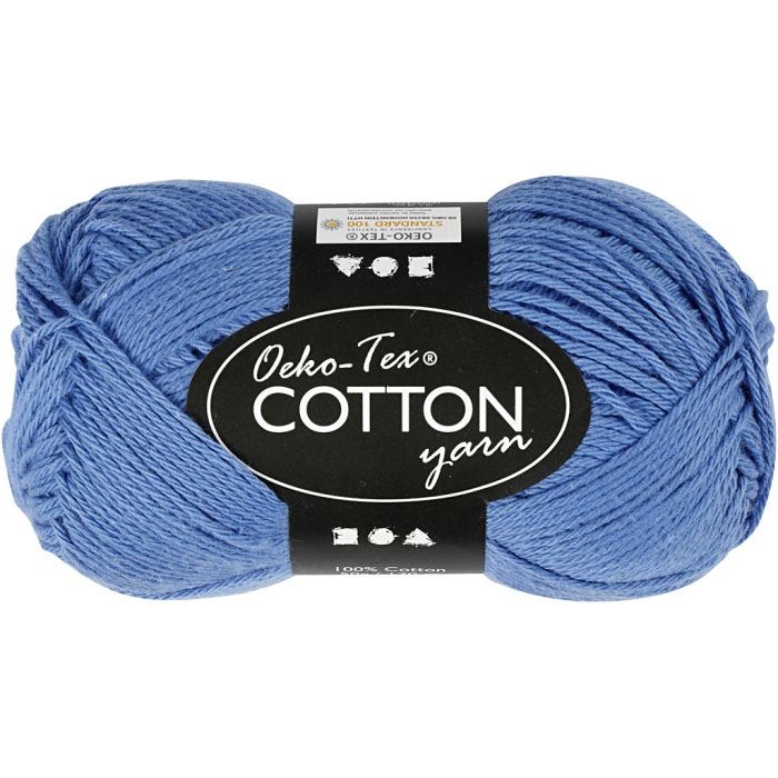 Hilo de algodón, 8/4, L. 170 M, azul, 50gr/ 1 bola