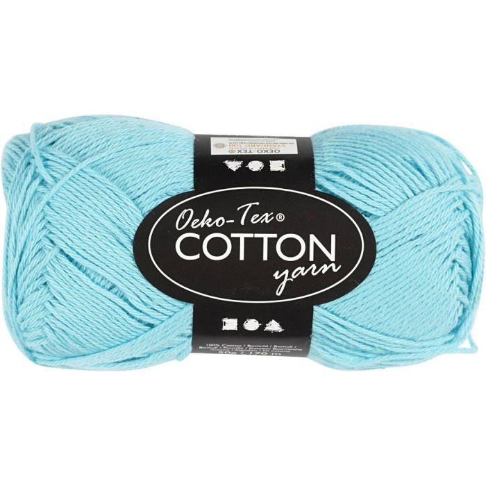 Hilo de algodón, medida 8/4, L. 170 M, turquesa, 50 gr/ 1 bola