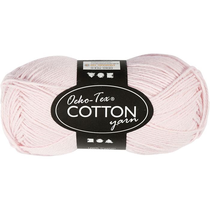 Hilo de algodón, medida 8/4, L. 170 M, rosado polvoriento, 50 gr/ 1 bola