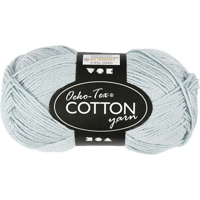 Hilo de algodón, medida 8/4, L. 170 M, azul palomo, 50 gr/ 1 bola