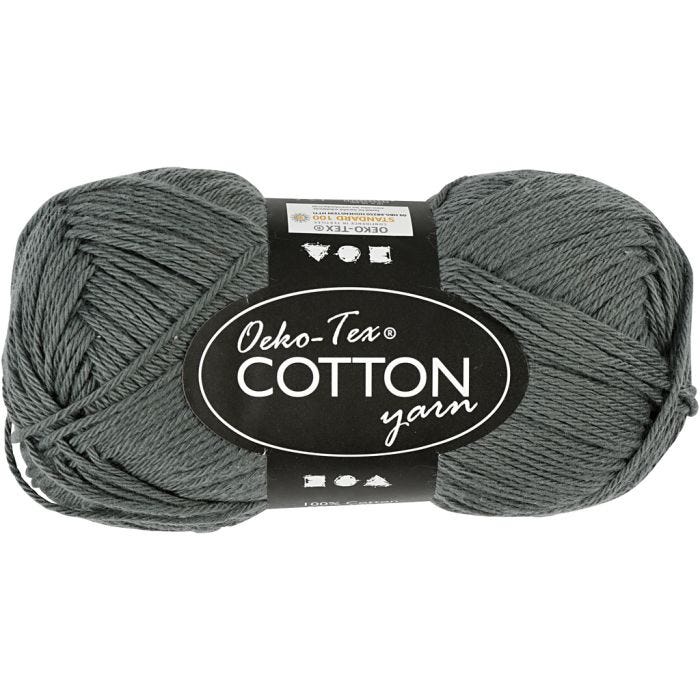 Hilo de algodón, medida 8/4, L. 170 M, gris, 50 gr/ 1 bola